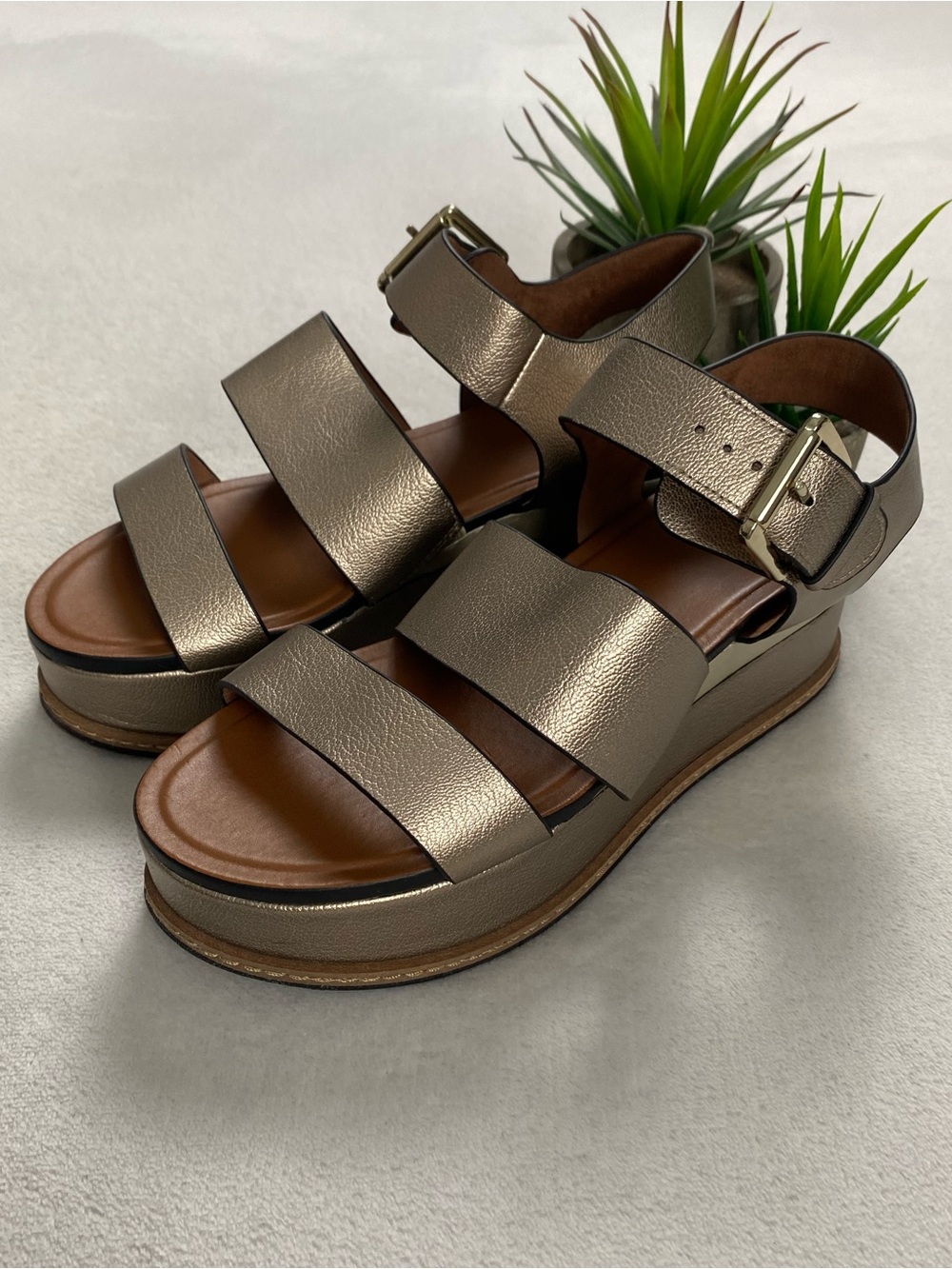 Naturalizer Billie Platform Sandals | Metallic Bronze